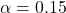 \alpha=0.15
