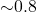 {\sim}0.8