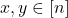 x, y \in [n]