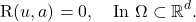 \begin{eqnarray*}\mathrm{R}(u, a)=0, \quad \text{In } \Omega \subset \mathbb{R}^d.\end{eqnarray*}