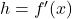 h=f^{\prime}(x)