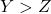 Y > Z