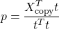 \[p = \frac{X_{\text{copy}}^T t}{t^T t}\]