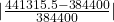 |\frac{ 441315.5 - 384400 }{384400}|