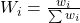 W_i = \frac{w_i}{\sum w_i}