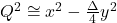 Q^2 \cong x^2-\frac{\Delta}{4} y^2