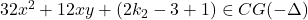 32x^2 + 12xy + (2k_2-3 + 1)\in CG(-\Delta)