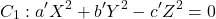 \[C_1 : a'X^2 + b'Y^2 - c'Z^2 = 0\]