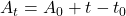 A_t = A_0 + t - t_0