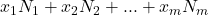 x_1N_1+x_2N_2+...+x_m N_m