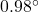 0.98^\circ