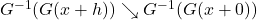 G^{-1}(G(x+h)) \searrow G^{-1}(G(x+0))