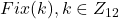 F i x(k), k \in Z_{12}