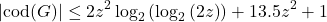 \[|\text{cod}(G)| \le 2z^2\log_2{(\log_2{(2z)})}+13.5z^2+1\]