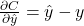 \frac{\partial C}{\partial \hat{y}} = \hat{y} - y
