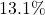 13.1\%