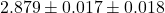 2.879\pm0.017\pm0.018
