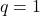 q = 1