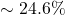 \sim 24.6\%