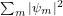 \scriptstyle \sum_m |\psi_m|^2