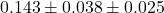 0.143\pm0.038\pm0.025