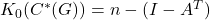 \rank K_0(C^*(G)) = n - \rank(I-A^T)