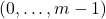 (0, \ldots, m-1)