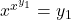 x^{x^{y_1}} = y_1