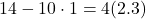 14 - 10 \cdot 1 = 4 (2.3)