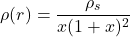 \begin{equation*}\rho(r) = \frac{\rho_s}{x(1+x)^2} \end{equation*}