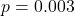 p=0.003