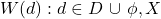 \left{ W(d):d \in D \right}\cup \left{ \phi,X\right}