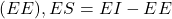 (EE), ES = EI - EE