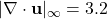 |\nabla \cdot \mathbf{u}|_\infty = 3.2