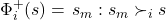 \Phi_i^{+}(s) = \left{ s_m: s_m \succ_i s \right}