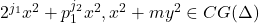 2^{j_1} x^2+p_1^{j_2} x^2,x^2+my^2\in CG(\Delta)