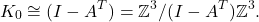 \[K_0 \cong \coker(I - A^T) = \mathbb{Z}^3 / (I - A^T)\mathbb{Z}^3.\]