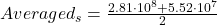 Average d_{s} = \frac{2.81\cdot 10^8 + 5.52 \cdot 10^7}{2}