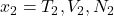 x_2 = {T_2, V_2, N_2}