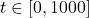 t \in [0,1000]