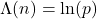 \Lambda(n)=\ln (p)