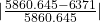 |\frac{5860.645 - 6371 }{5860.645}|