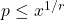 p \leq x^{1 / r}