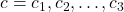 c = {c_{1}, c_{2}, …, c_{3}}