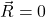 \vec{R} = 0