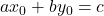 ax_0 + by_0 = c