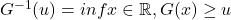 G^{-1}(u)=inf{x \in \mathbb{R}, G(x) \geq u}