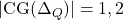 |\text{CG}(\Delta_Q)| = 1,2