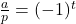 \frac{a}{p}=(-1)^{t}