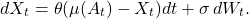 \[dX_t = \theta(\mu(A_t) - X_t)dt + \sigma \, dW_t.\]